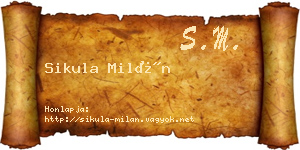Sikula Milán névjegykártya